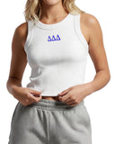 Tri Delta BFF Cropped Tank with Embroidered Greek Letters
