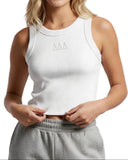 Tri Delta BFF Cropped Tank with Embroidered Greek Letters