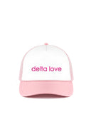 Tri Delta Foam Trucker Hat with 3D Embroidered Delta Love