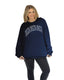 Tri Delta Beyond Soft Oversized Sweatshirt with Distressed Arch Name Graphic