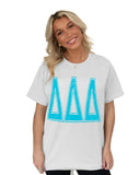 Tri Delta Heavy Hitter Oversized Tee with Bright Blue Greek Varsity Letters