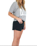 Tri Delta Ultra Soft V-Neck Tee with Distressed Greek Letters