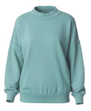 Zeta Terry Mock Neck Sweatshirt with Embroidered Crown