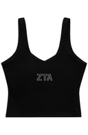 Zeta Athleisure Athleisure Cropped Bra Tank Top with Greek Letters on Back