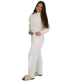 Zeta Lounge & Go Cropped Hoodie with Crown Graphic on Back