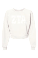 Zeta Beyond Soft Cropped Sweatshirt with Greek Varsity Letters