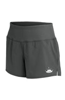 Zeta Athleisure Shorts with Crown Graphic on Leg