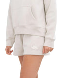 Zeta Lounge & Go Relaxed Sweat Shorts with 3D Puff Embroidered Crown on Leg