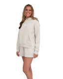Zeta Lounge & Go Relaxed Sweat Shorts with 3D Puff Embroidered Crown on Leg